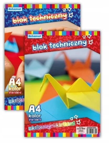 Kolorowe kartki bloku SCHEMAT