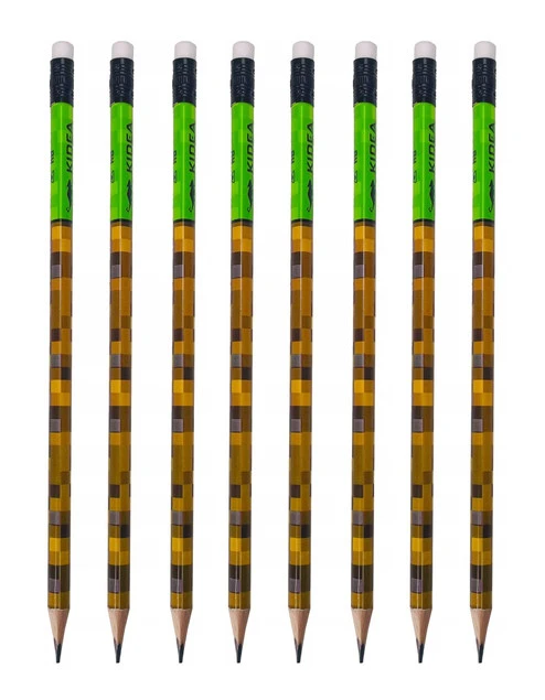 8x Ołówek Szkolny Trójkątny Z Gumką MINECRAFT HB Kidea_1