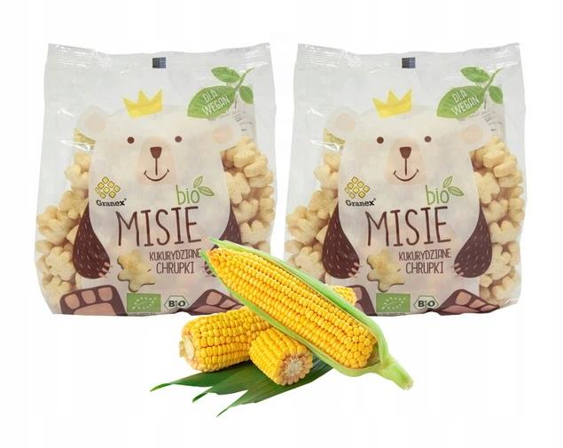GRANEX Chrupki Kukurydziane Naturalne Misie Miśki BIO EKO 80g x2_1