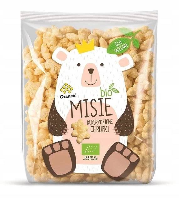 Chrupki KUKURYDZIANE Granex Krokodylki Delfinki Misie Kwiatki BIO 80g_3