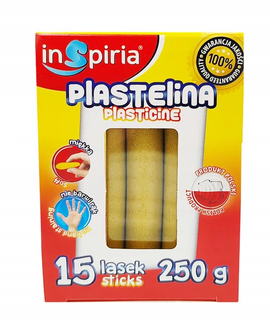 Plastelina BROKATOWA ZŁOTA 15 Lasek Miękka Szkolna Schemat_1