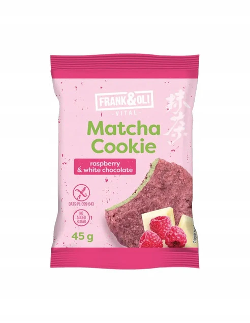 FRANK&OLI Ciastko Miękkie Owsiane MATCHA MALINY BIAŁA CZEKOLADA 45g_2