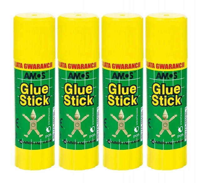 Klej w Sztyfcie Amos Bezbarwny Bezwonny 15g PVP x4