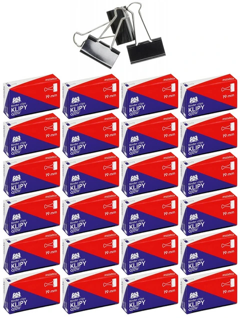 Klipy Do Papieru 19mm Czarne 12 szt Grand x24_1