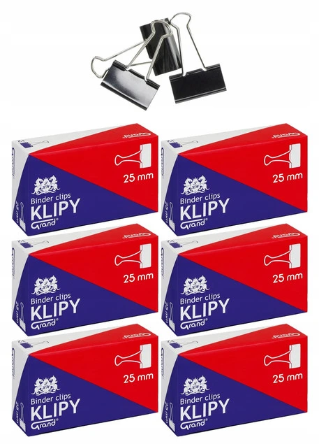 KLIPSY BIUROWE Do Organizacji Dokumentów 15mm a`12 GRAND x6_1