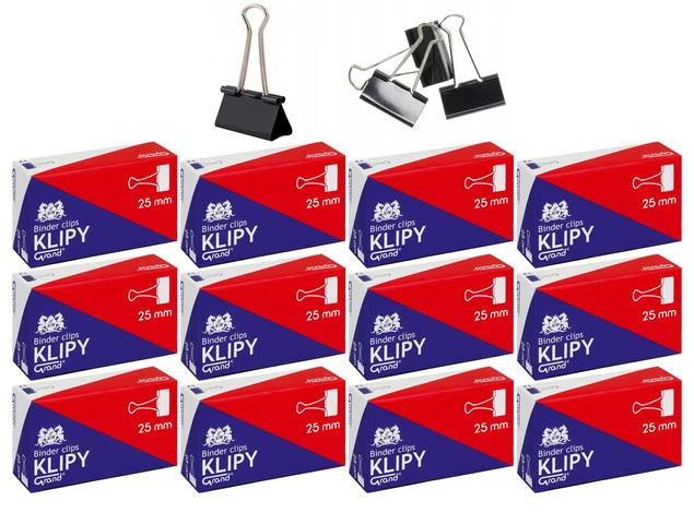 KLIPSY BIUROWE Do Organizacji Dokumentów 15mm a`12 GRAND x12_1
