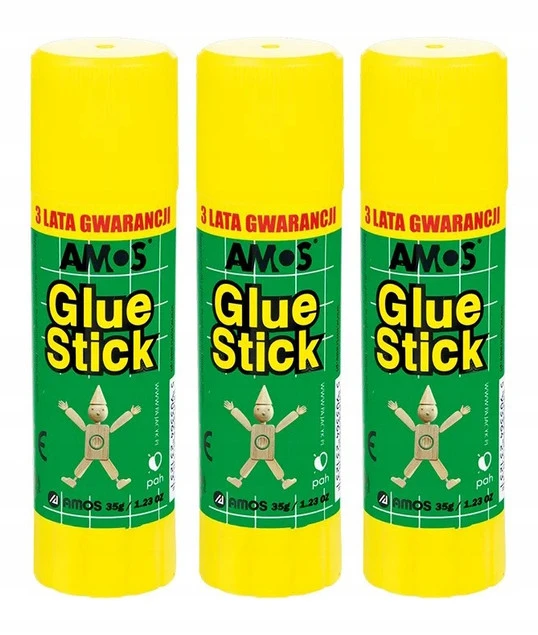Klej w Sztyfcie AMOS 35g ORYGINALNY z PAJACYKIEM Glue Stick x3