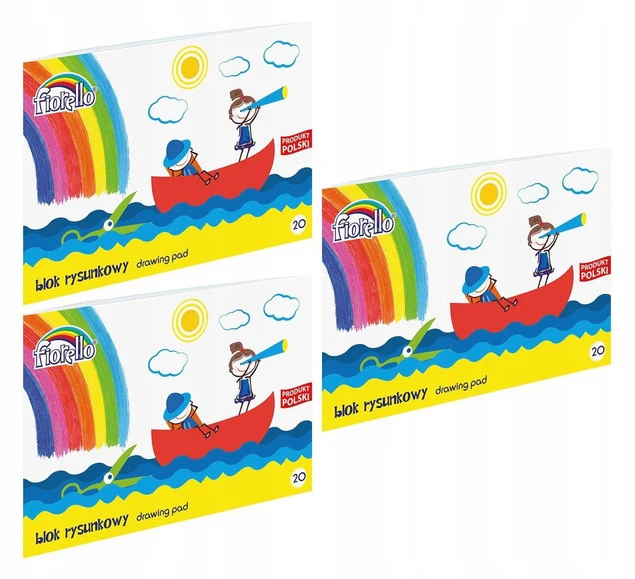 Blok Rysunkowy 20 Kartek A4 Biały Fiorello x3_1