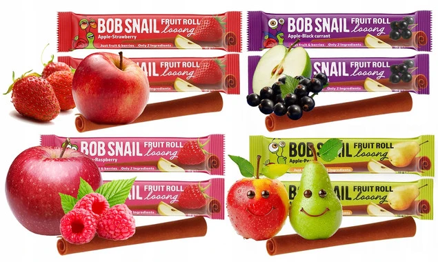 Zestaw 8 ruloników BOB SNAIL Fruit Roll Looong mix smaków