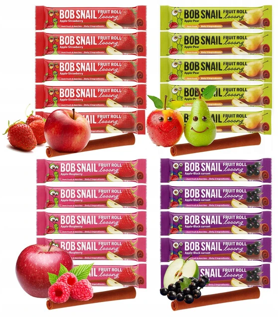 BOB SNAIL Fruit Roll Looong mix smaków - owocowe ruloniki
