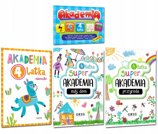 Książeczki z Naklejkami Dla 4 Latka Edukacyjne Dla Dzieci Akademia Greg_1