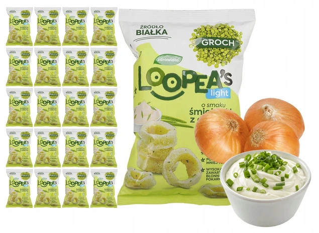 Opakowanie chrupek Loopea's smak śmietanki z cebulą