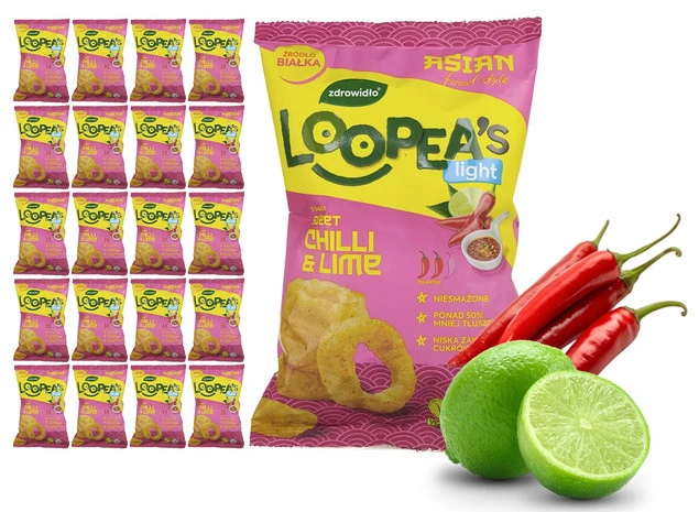 Chrupki o Smaku SWEET CHILLI & LIME Loopea's 50g x20