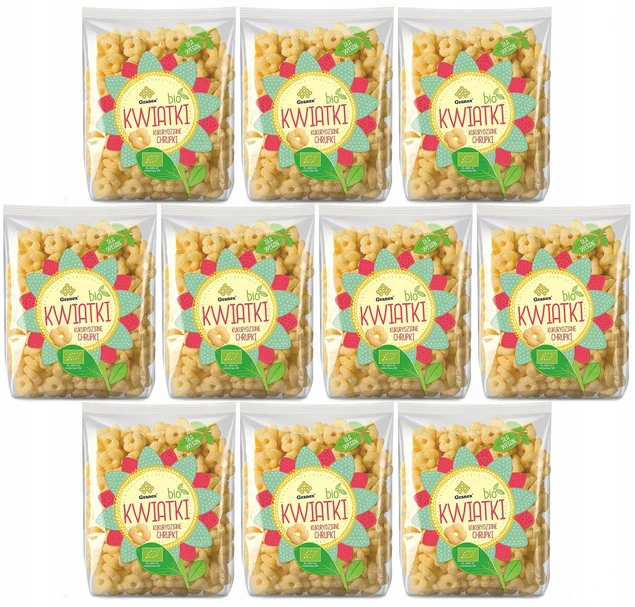 GRANEX Chrupki Kukurydziane Naturalne Misie Kwiatki BIO EKO 80g x10