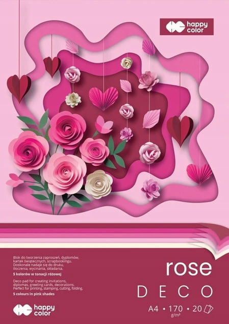 Blok Happy Color Hobby Deco Rose A4 170 g 20 arkuszy