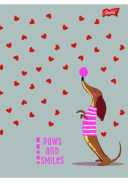 Zeszyt A4 32k linia dwukolorowa laminowany LOVELY DACHSHUND lakier mie_1