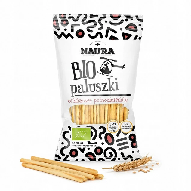 Paluszki orkiszowe pełnoziarniste BIO 45g Naura
