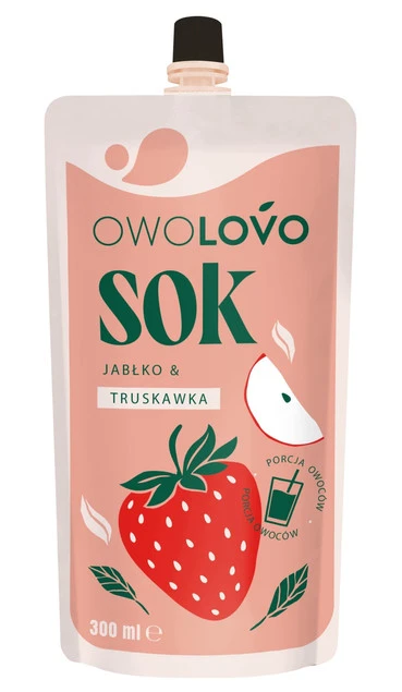 Owolovo sok jabłko truskawka z polskich owoców tubka 300ml_2