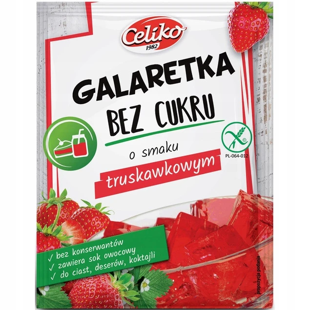 Galaretka Truskawkowa BEZ DODATKU CUKRU Celiko Truskawka Bezglutenowa x3_3