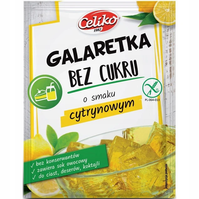 Galaretka Cytrynowa BEZ DODATKU CUKRU Celiko smak Cytrynowy Bez glutenu x2_3