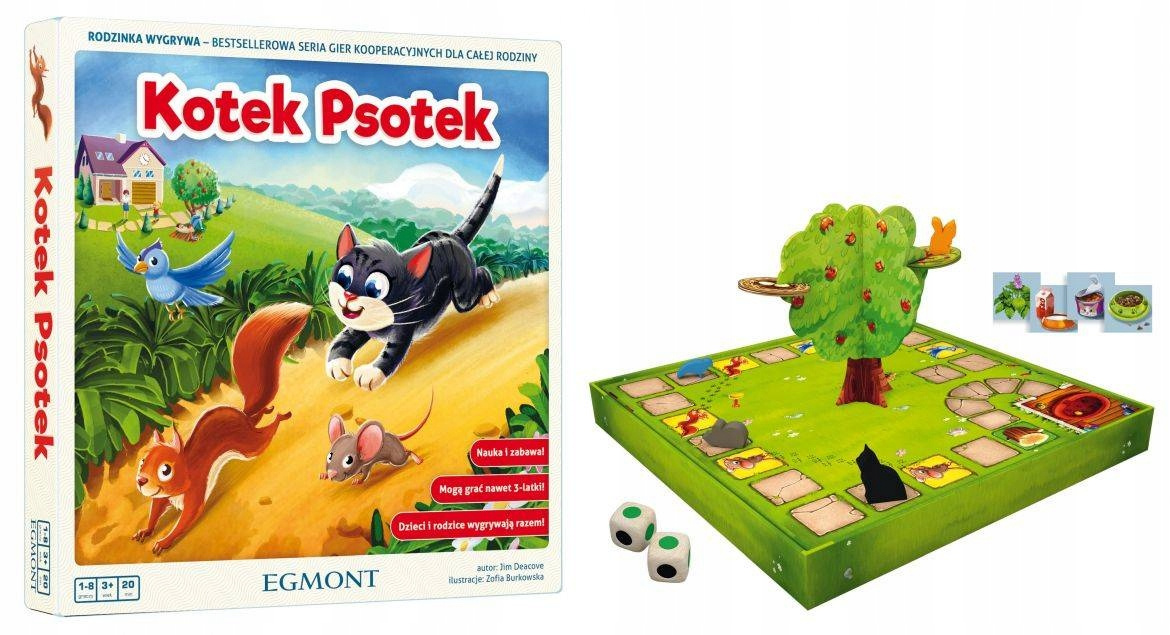 Kotek Psotek Gra Rodzinna Rodzinka Wygrywa Strategiczna 3+ Egmont 007355_1