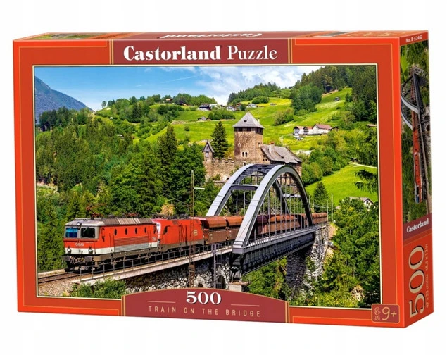 Puzzle 500 EL Układanka Krajobraz POCIĄG TOWAROWY Widok 9+ Castor_1