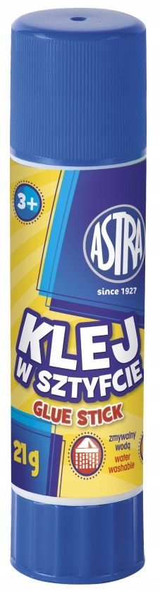 Astra KLEJ W SZTYFCIE 21g Szkolny Biurowy Mocny Zmywalny Bezbarwny 3+ Astra_1