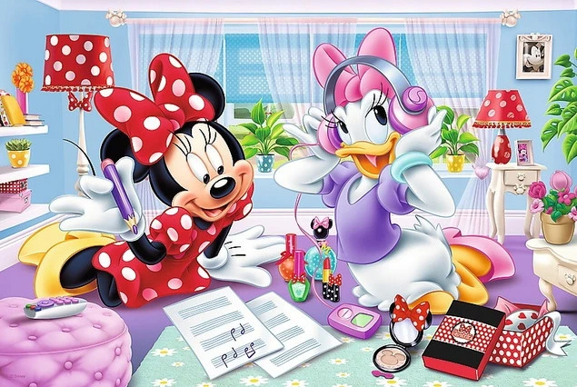 PUZZLE 160 ELEMENTÓW DZIEŃ Z PRZYJACIÓŁKĄ MYSZKA MINNIE TREFL_1