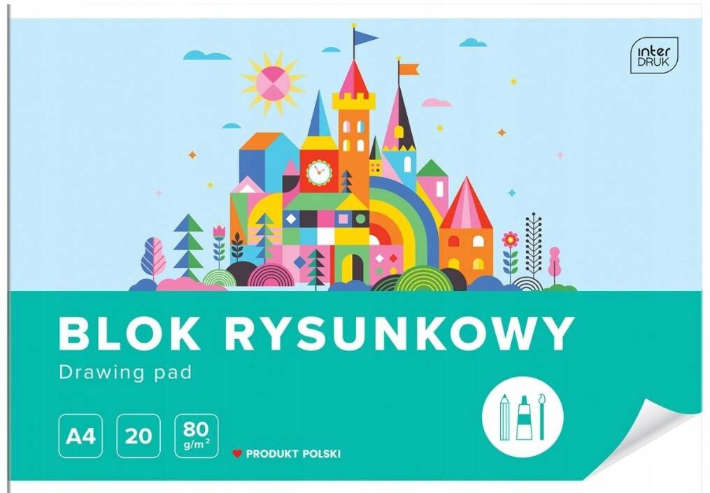Blok Rysunkowy BIAŁY Dla Dzieci Szkoła Plastyka A4/20k 80g Interdruk_1