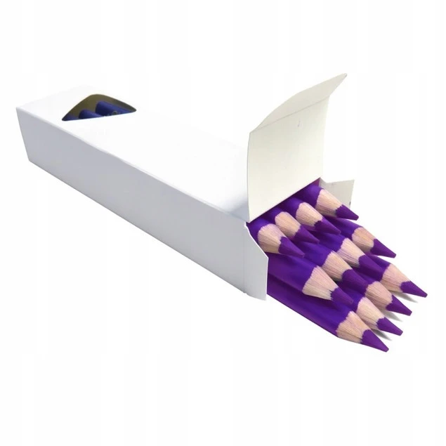 Kredki Trójkątne Grube FIOLETOWE op. 12 Sztuk Bambino_3