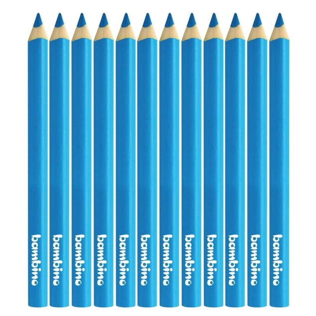 Kredki Trójkątne Grube NIEBIESKIE op. 12 Sztuk Bambino_2