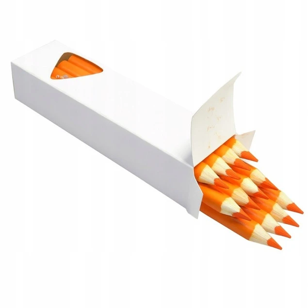 Kredki Trójkątne Grube POMARAŃCZOWE op. 12 Sztuk Bambino_3