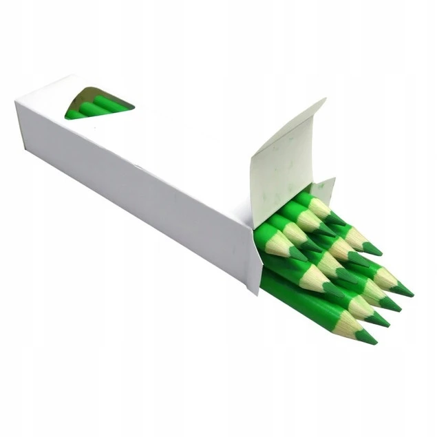 Kredki Trójkątne Grube CIEMNOZIELONE op. 12 Sztuk Bambino_3