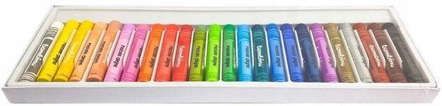Kredki Pastele Olejne 24 Kolory + Złota i Srebrna Dobrze Kryjące Bambino_4