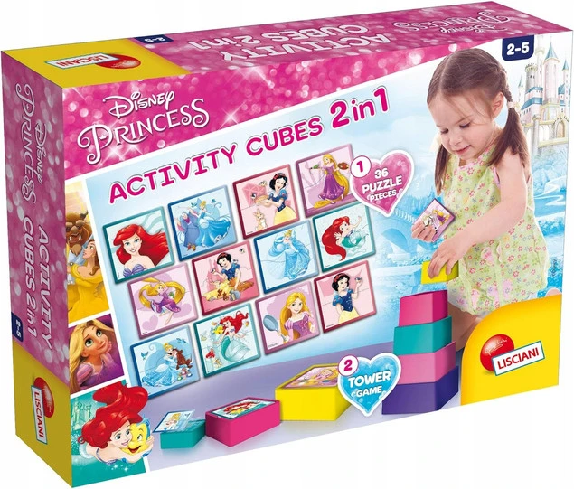 Disney Princess Kostki Aktywizujące Activity Cubes 2w1 2+ Lisciani 67985_1