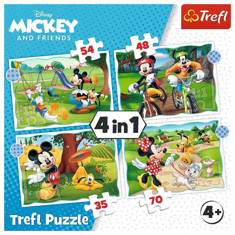 Puzzle 4w1 Układanka Disney MYSZKA MIKI i Przyjaciele Goofy 4+ Trefl 34604_1