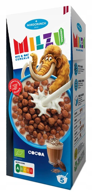 Milzu płatki żytnio-owsiane kulki kakaowe BIO 150 g