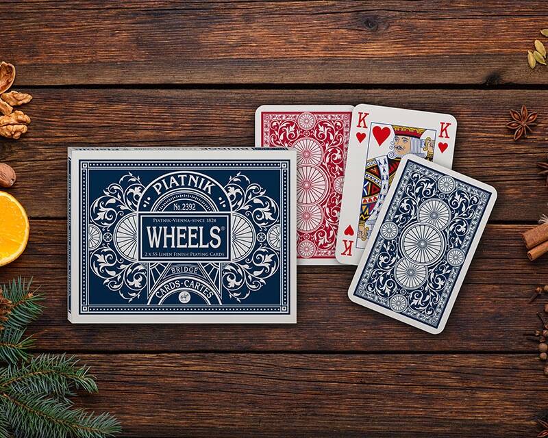 Luksusowe Karty Do Gry Podwójne Wheels Poker Brydż 15+ Piatnik_5