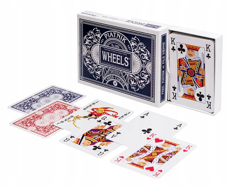 Luksusowe Karty Do Gry Podwójne Wheels Poker Brydż 15+ Piatnik_6