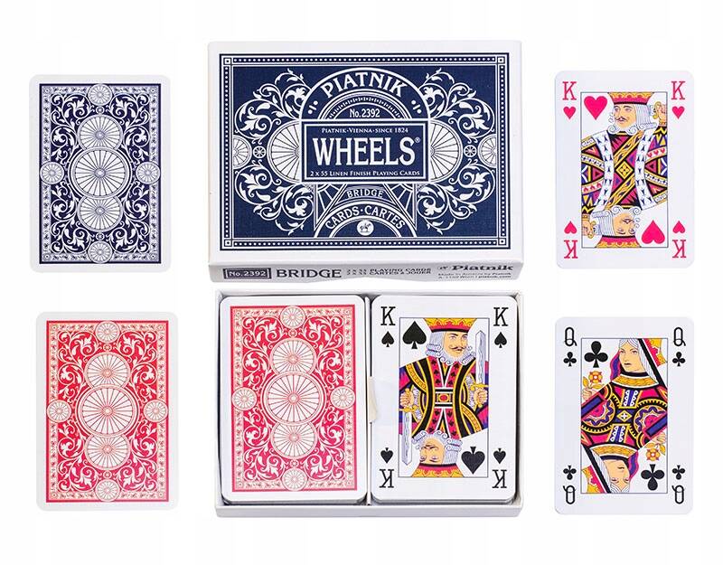 Luksusowe Karty Do Gry Podwójne Wheels Poker Brydż 15+ Piatnik_7