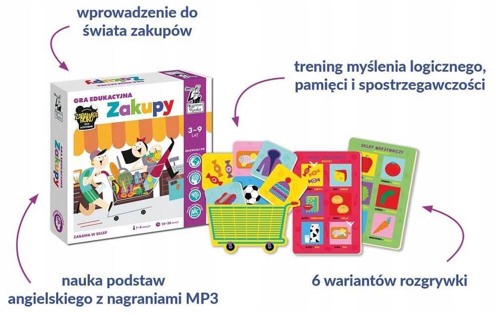 Zakupy Gra Edukacyjna Zabawa W Sklep Rozwijaj Się 3-9 Lat Kapitan Nauka_2