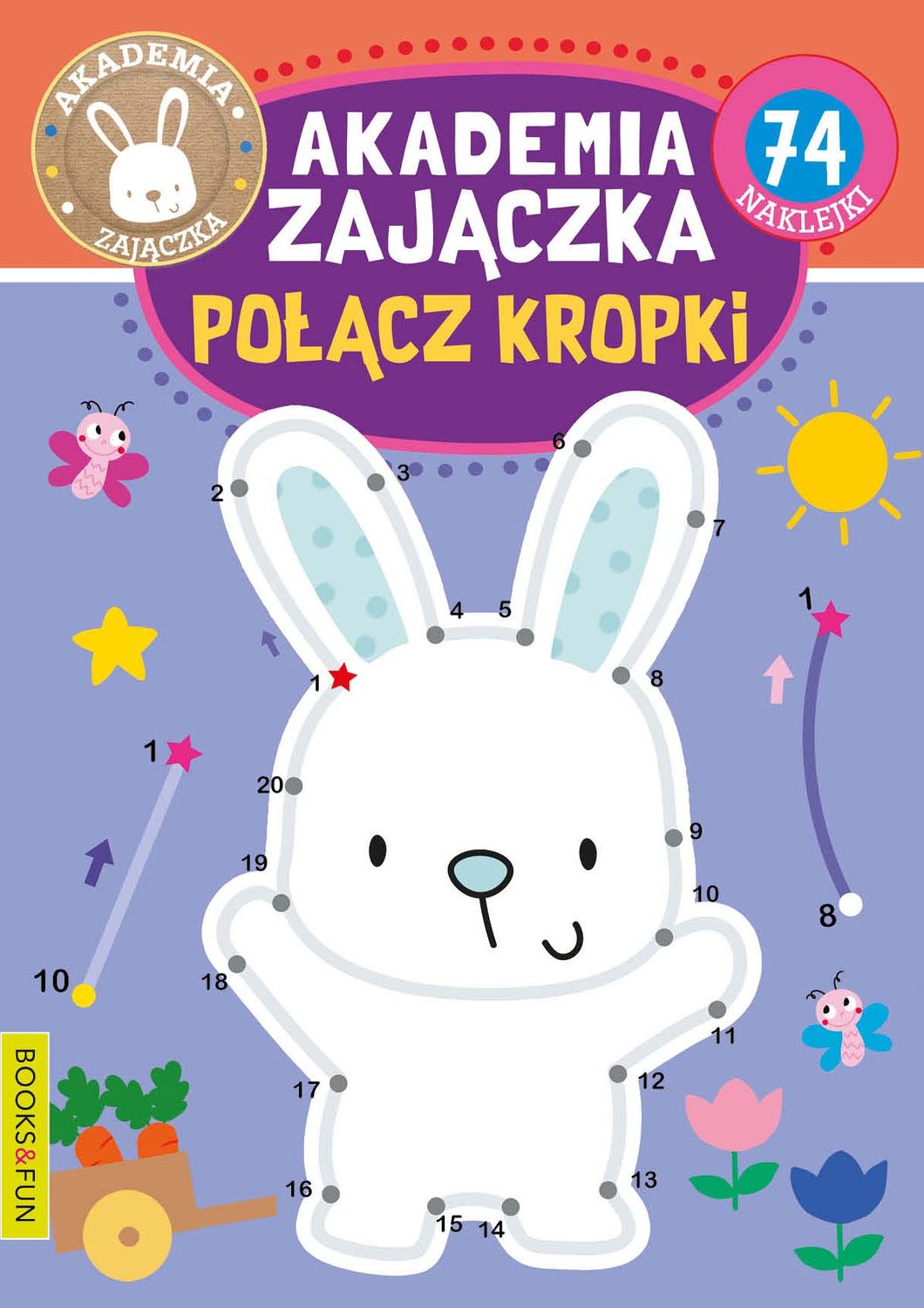 Akademia Zajączka Połącz Kropki 74 Naklejek BooksAndFun_1