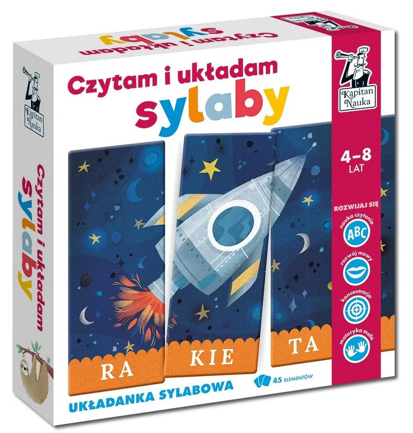 Czytam i Układam SYLABY Układanka Literowa Nauka Czytania 4+ Kapitan Nauka_3