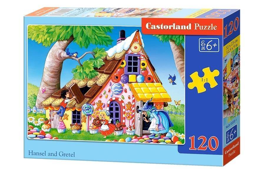 Puzzle 120 Układanka Domek JAŚ I MAŁGOSIA Babajaga Bajka 6+ Castorland_2