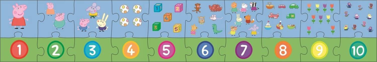 Puzzle 20 Układanka EDUKACYJNE Cyferki ŚWINKA PEPPA Nauka Cyfr Liczenia 3+_2