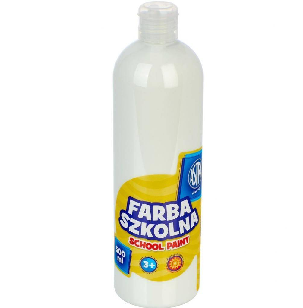 Farba Szkolna Plakatowa BIAŁA 500ml 1 szt. 3+ Astra_1