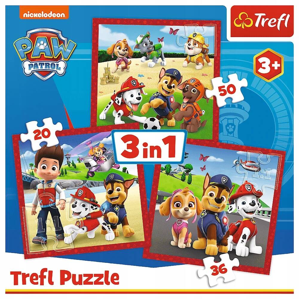 Puzzle 3w1 Układanka Pieski PSI PATROL Piesek Paw Patrol 3+ Trefl 34867_1