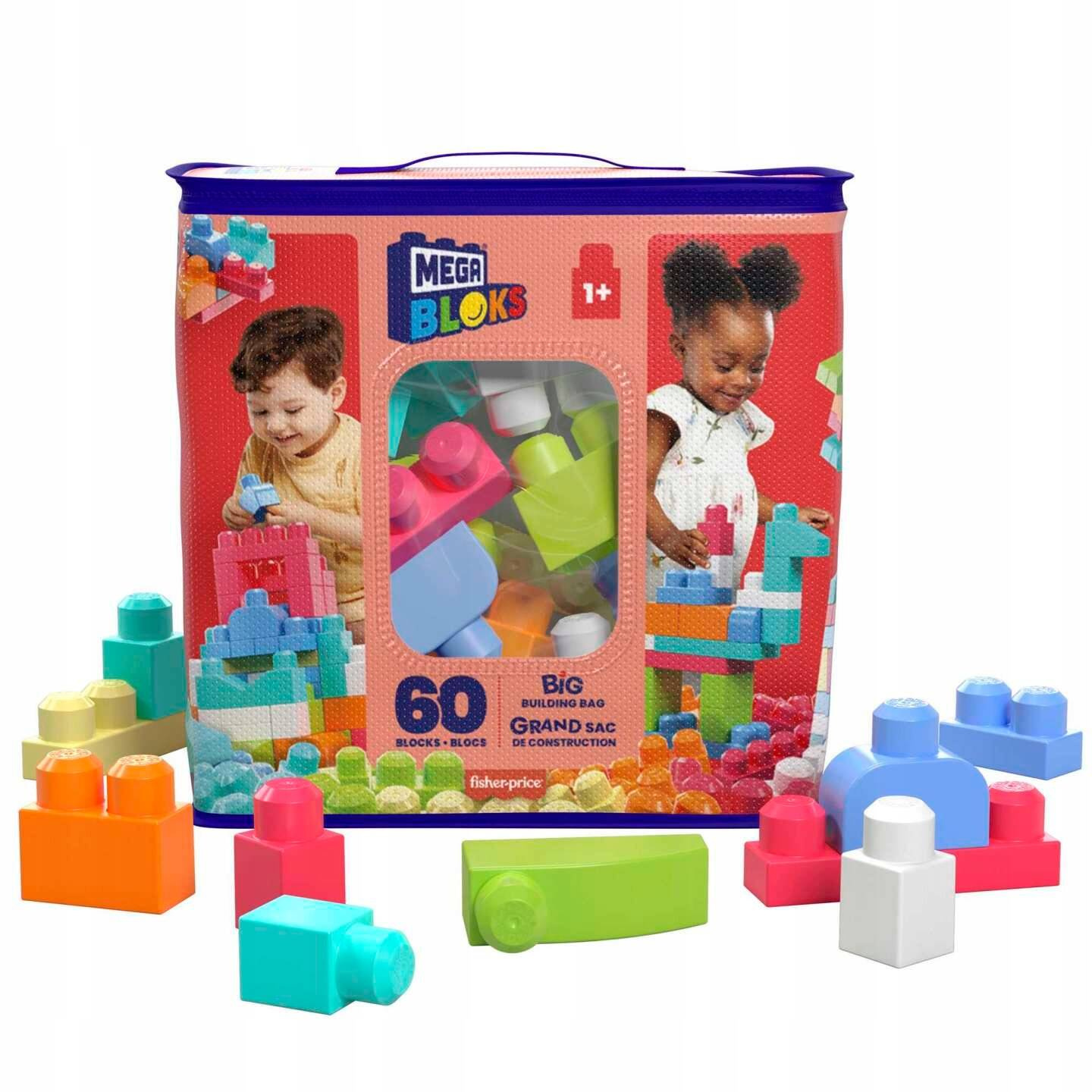 Moje Pierwsze Klocki MEGA BLOKS 60 Elementów Torba 1+ Mattel_1