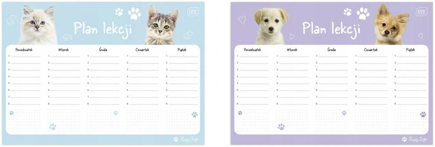 Plan lekcji A4 Puppy Sign Interdruk