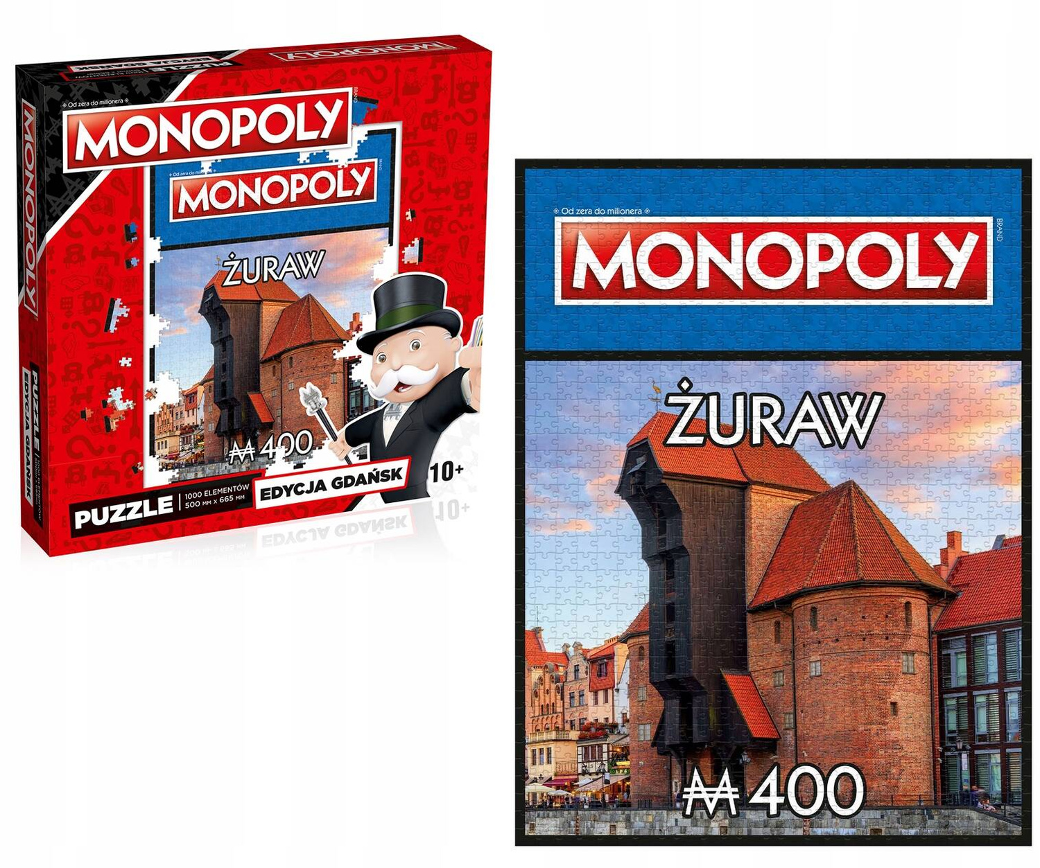 Puzzle 1000 Układanka Monopoly Square Gdańsk Żuraw 10+ Winning Moves_1